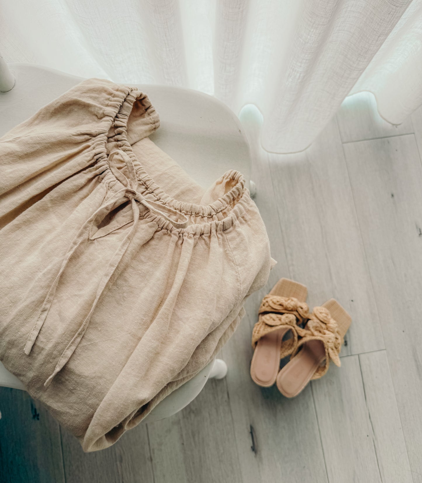 Ophelia Linen Midi dress ~ SAND