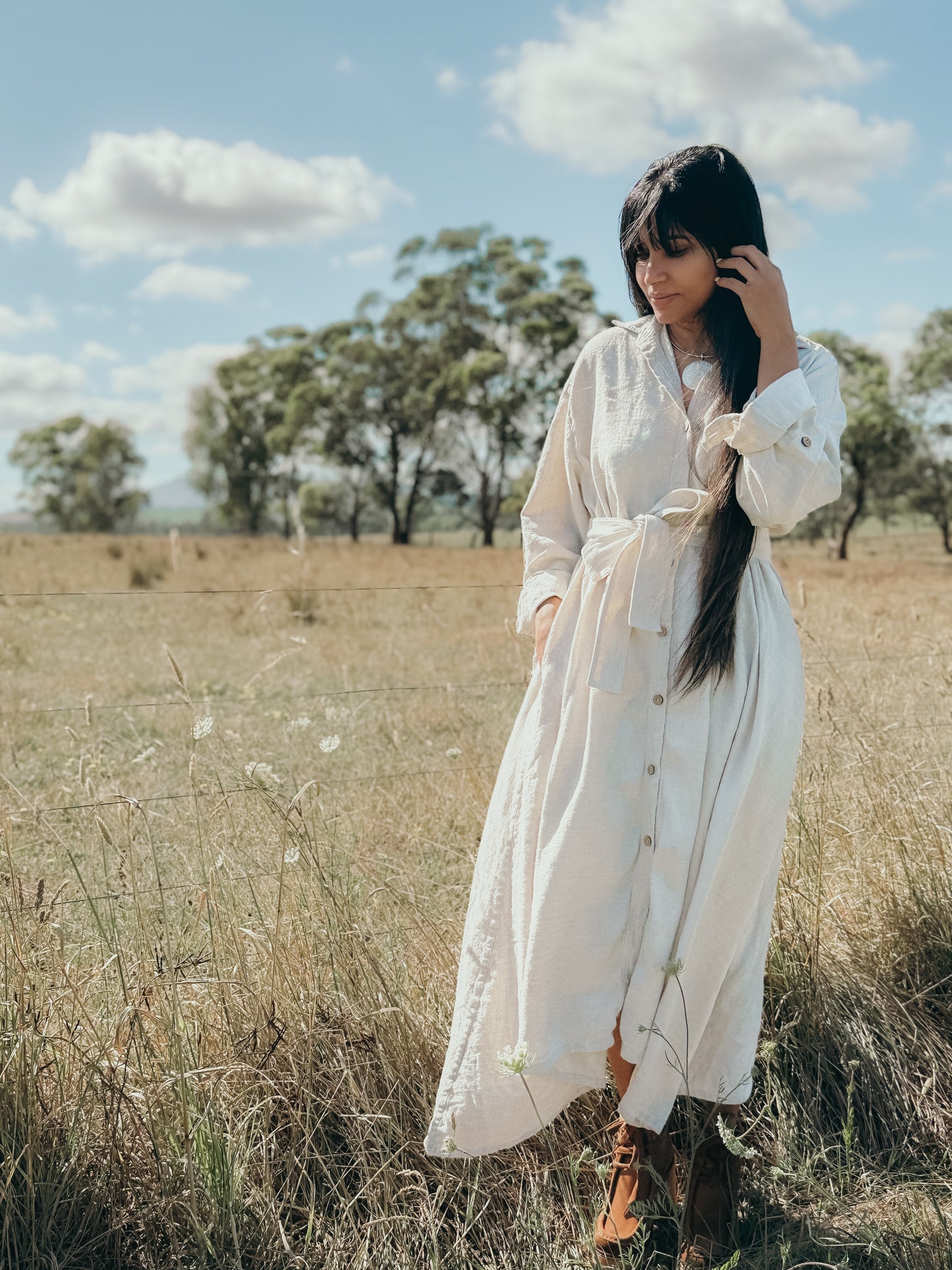 Elsie Jacket Dress ~ NATURAL