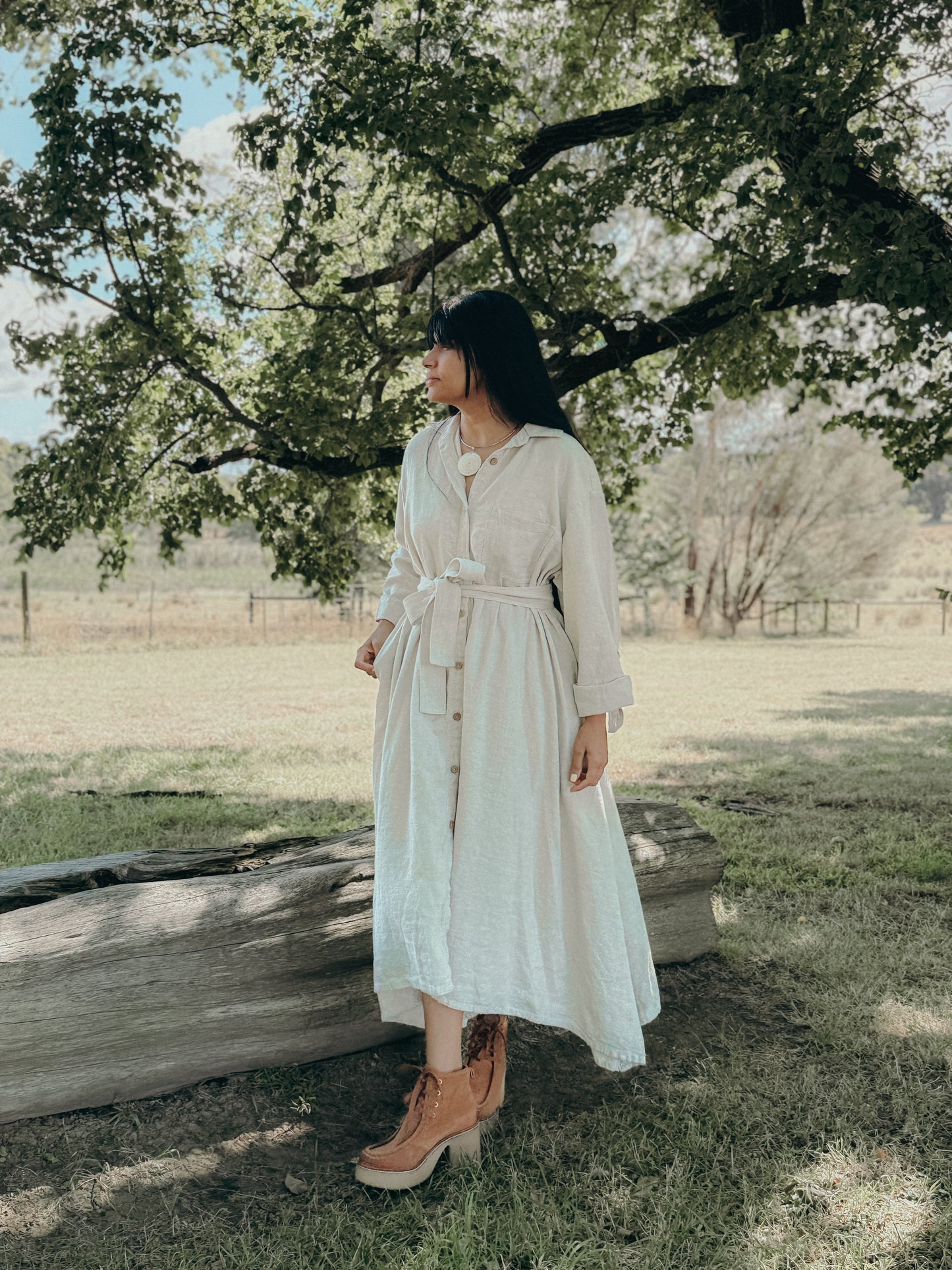 Elsie Jacket Dress ~ NATURAL