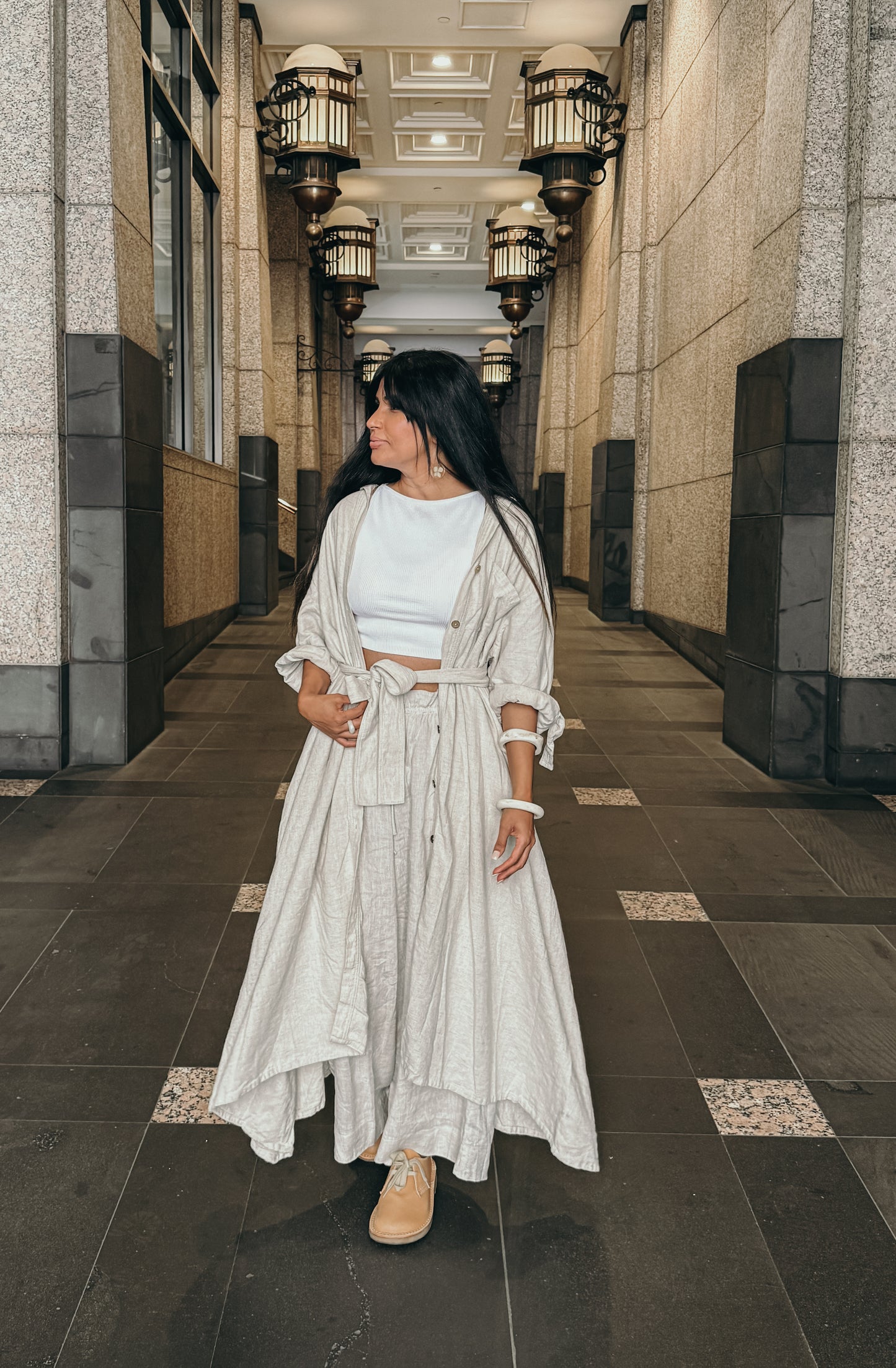 Elsie Jacket Dress ~ NATURAL