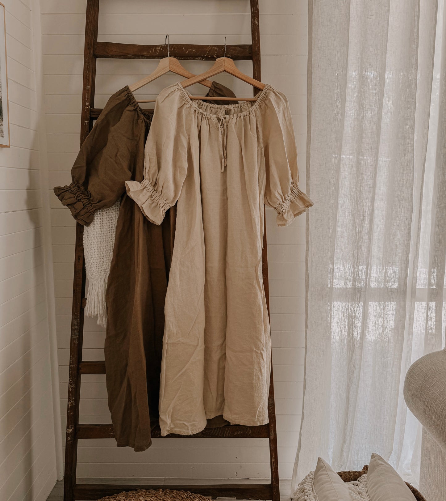 Ophelia Linen Midi dress ~ SAND