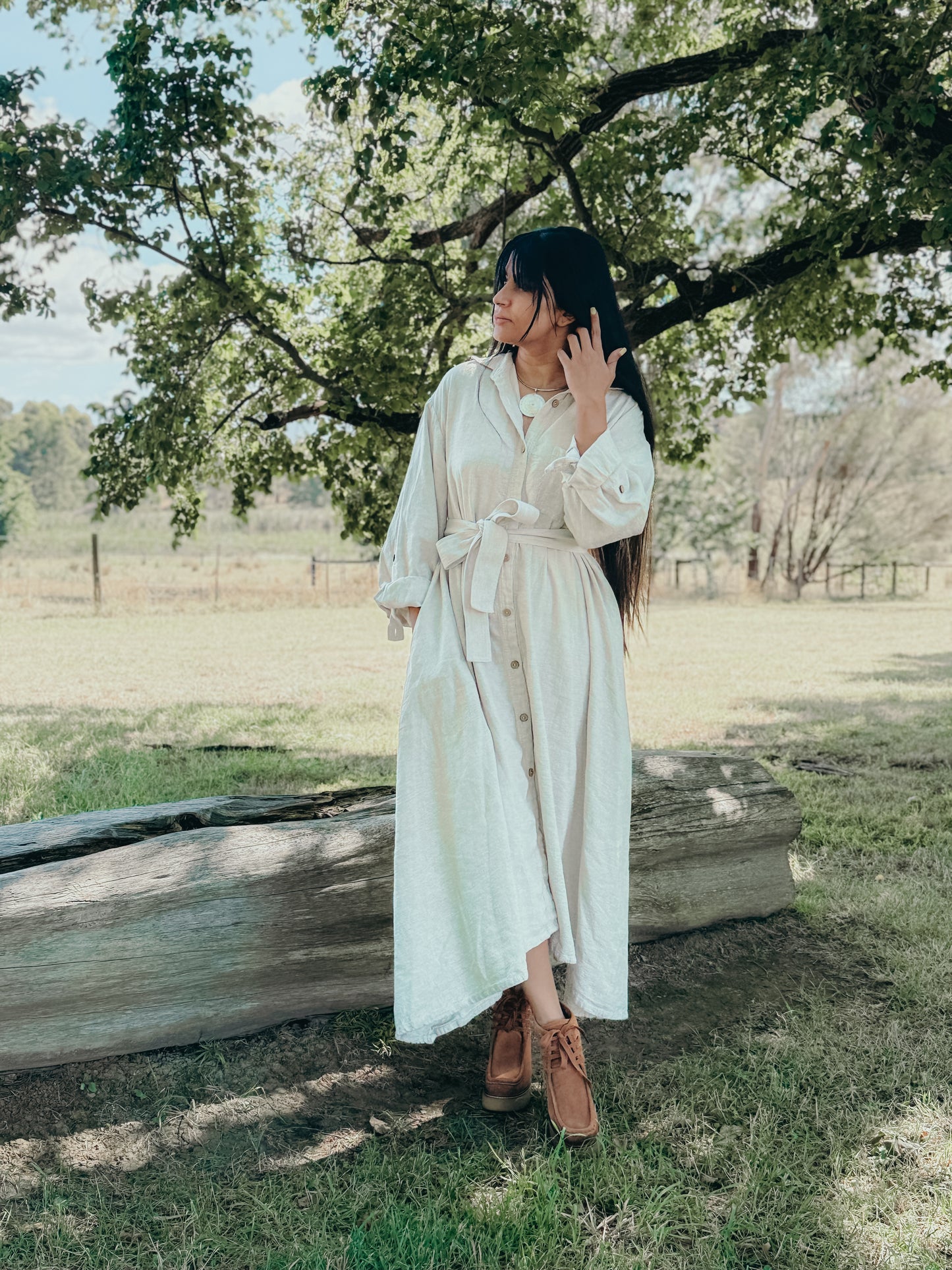 Elsie Jacket Dress ~ NATURAL