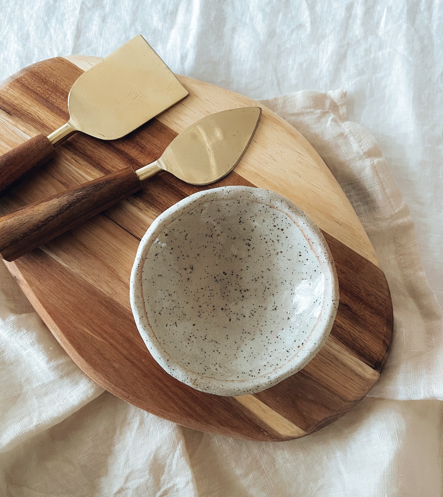 Handmade stoneware little bowl for cheese board