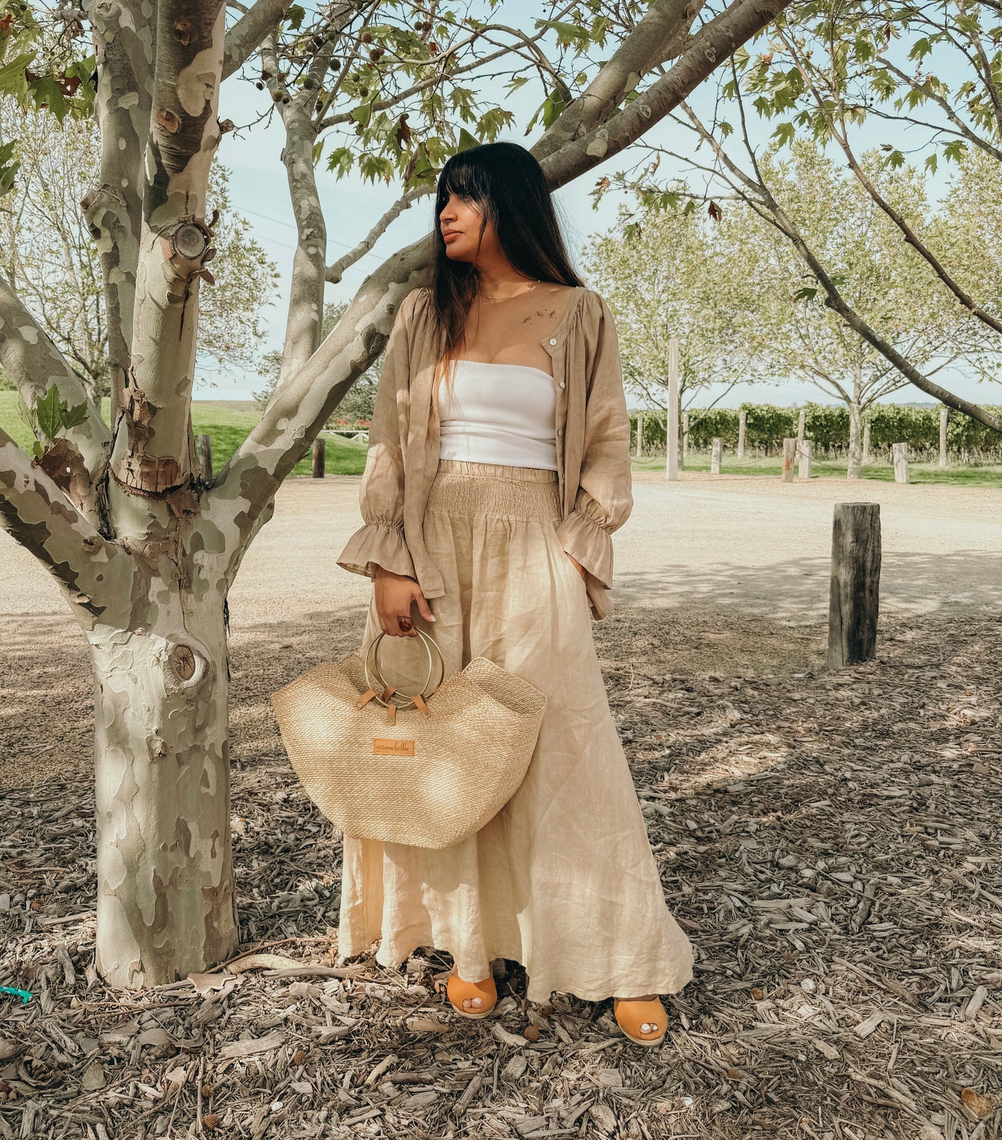 Adele Maxi Skirt in Vintage Ochre