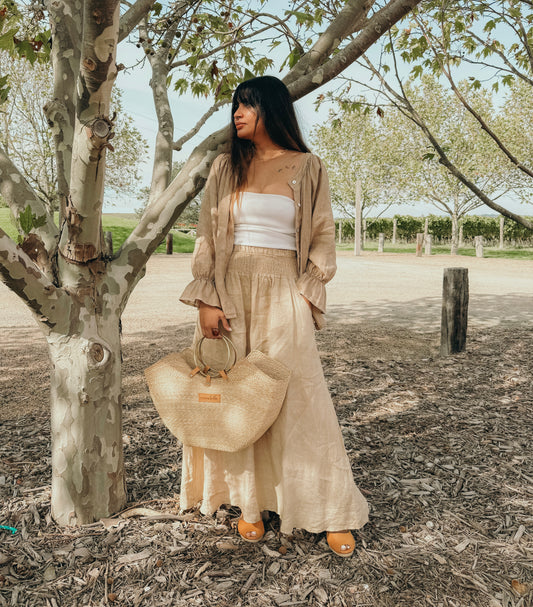 Adele Maxi Skirt in Vintage Ochre