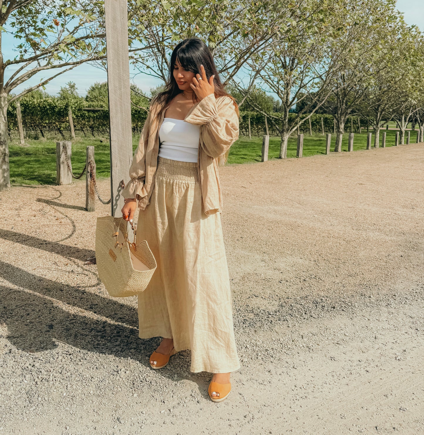 Adele Maxi Skirt in Vintage Ochre