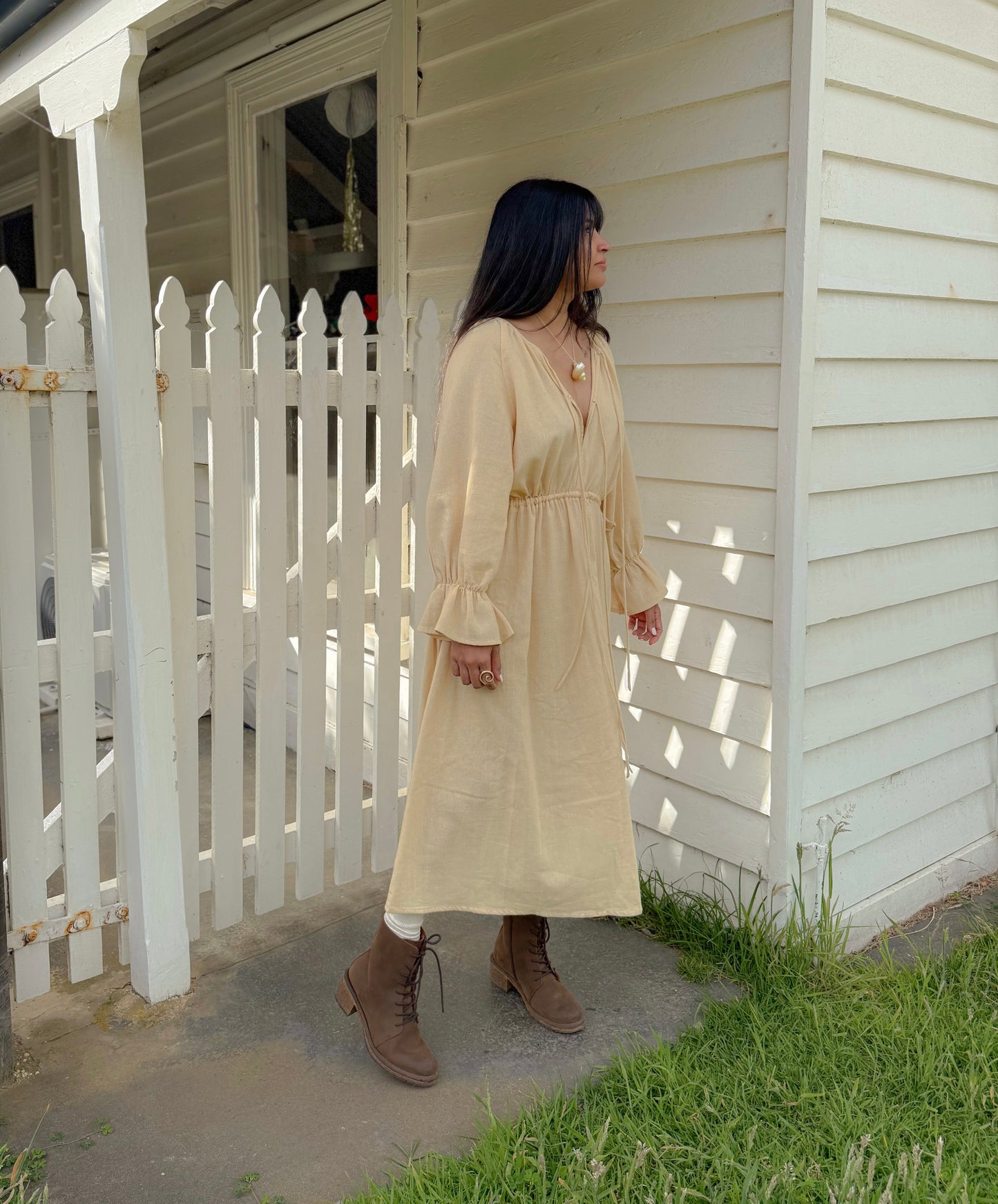 Elsie dress in Butter Yellow