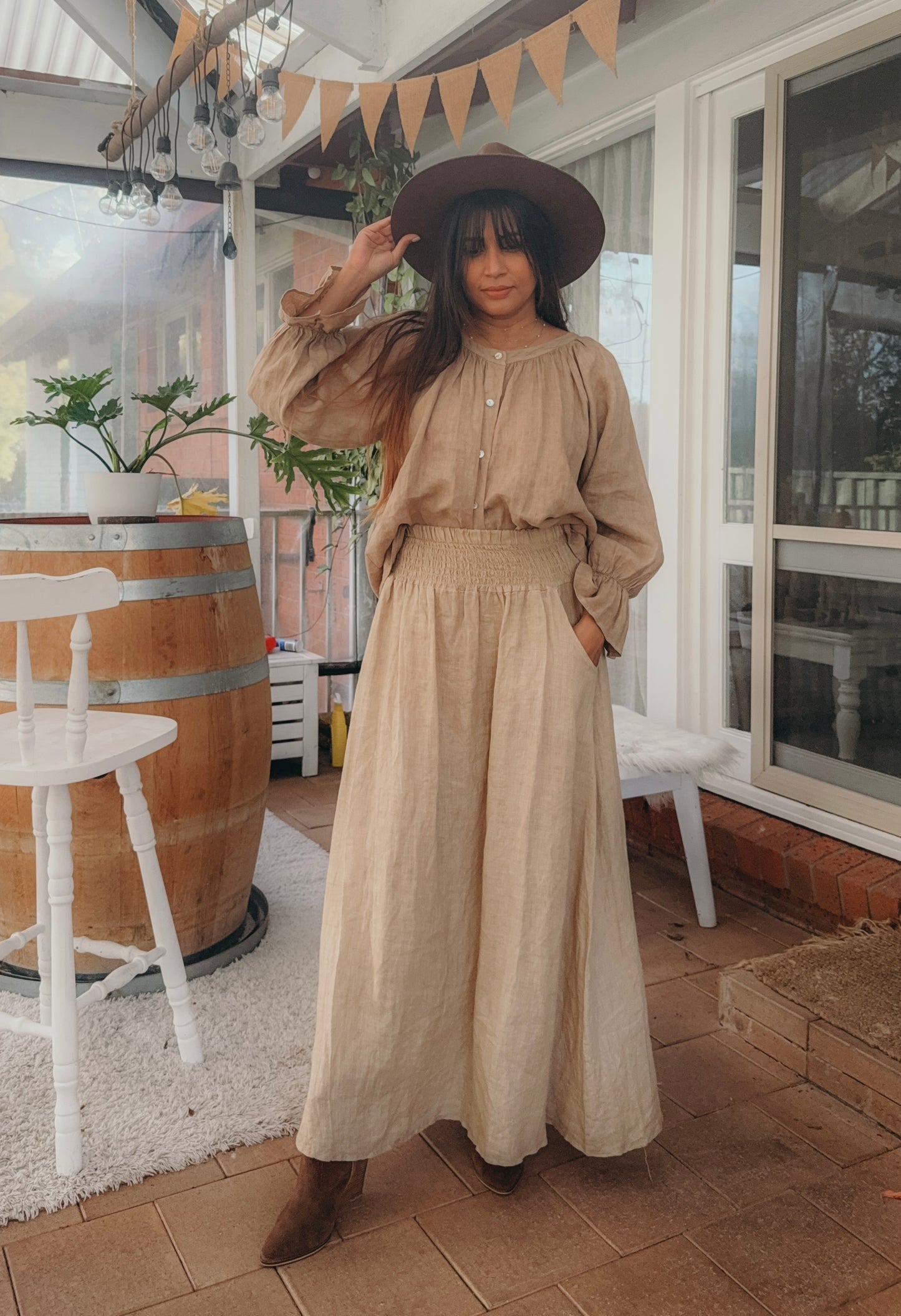 Adele Maxi Skirt in Vintage Ochre