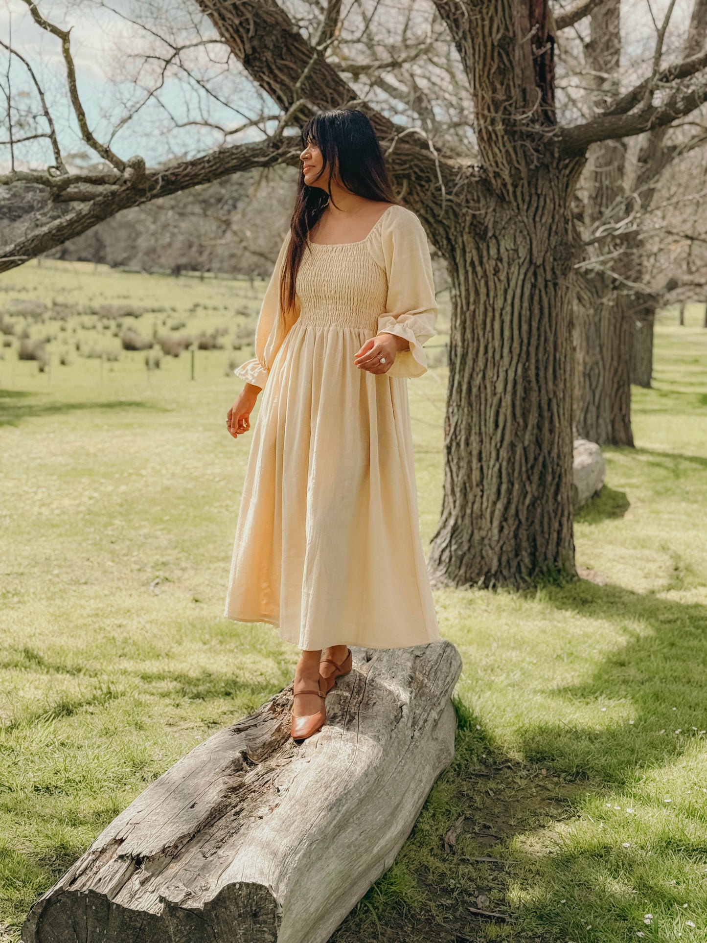 Florence Maxi Dress in Butter Yellow