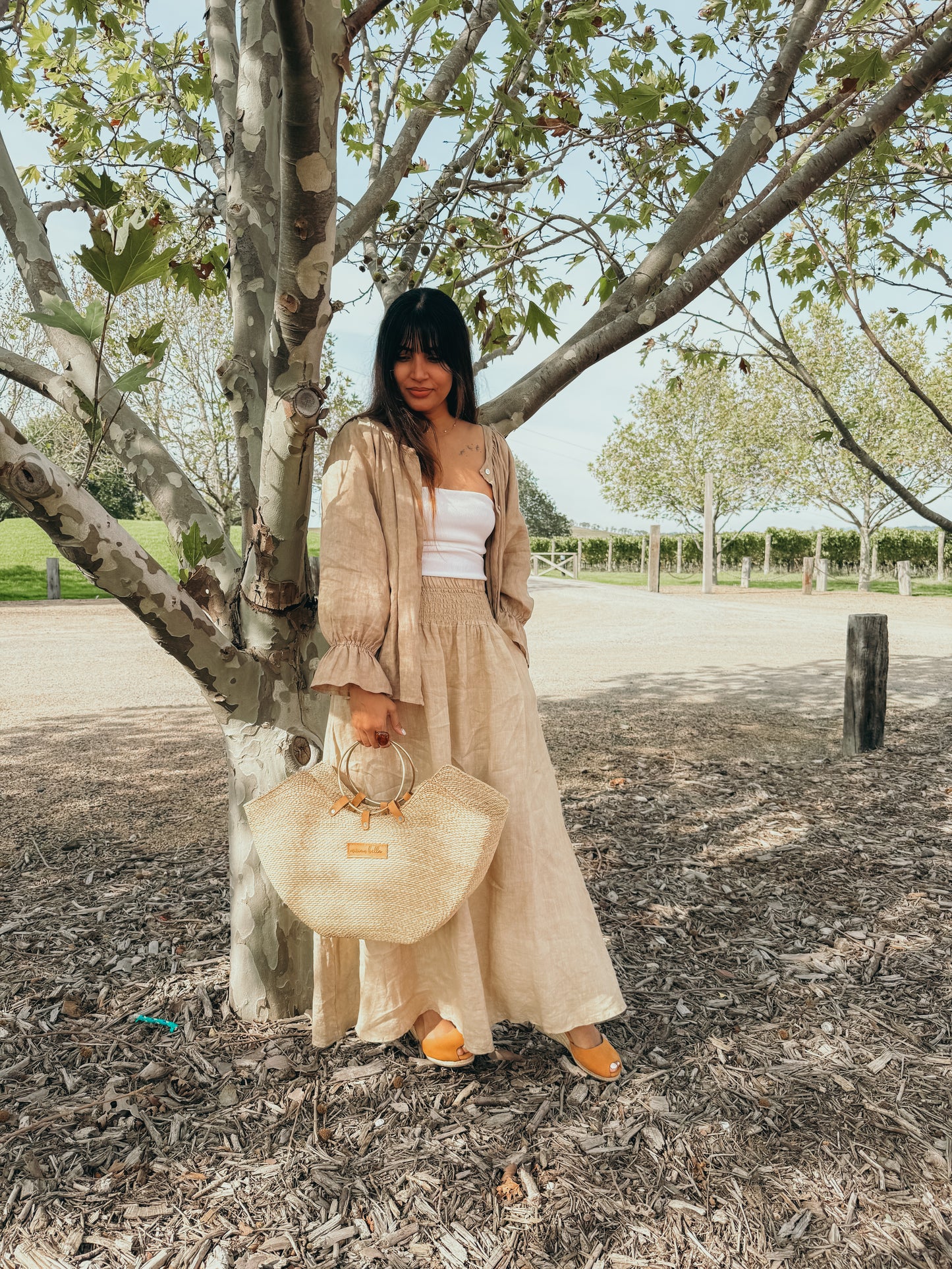 Adele Maxi Skirt in Vintage Ochre