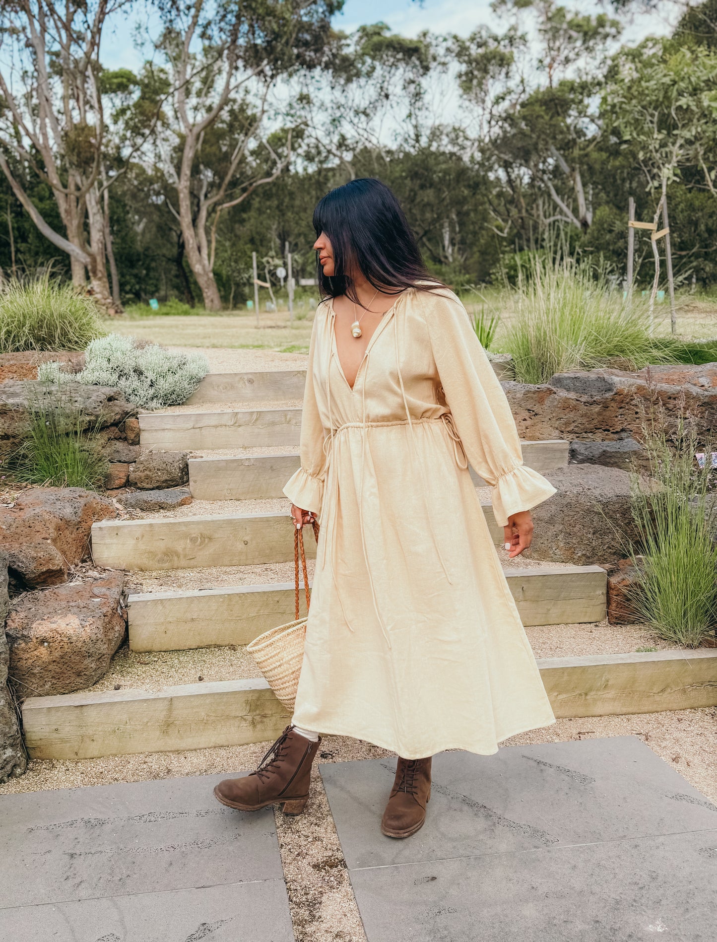 Elsie dress in Butter Yellow