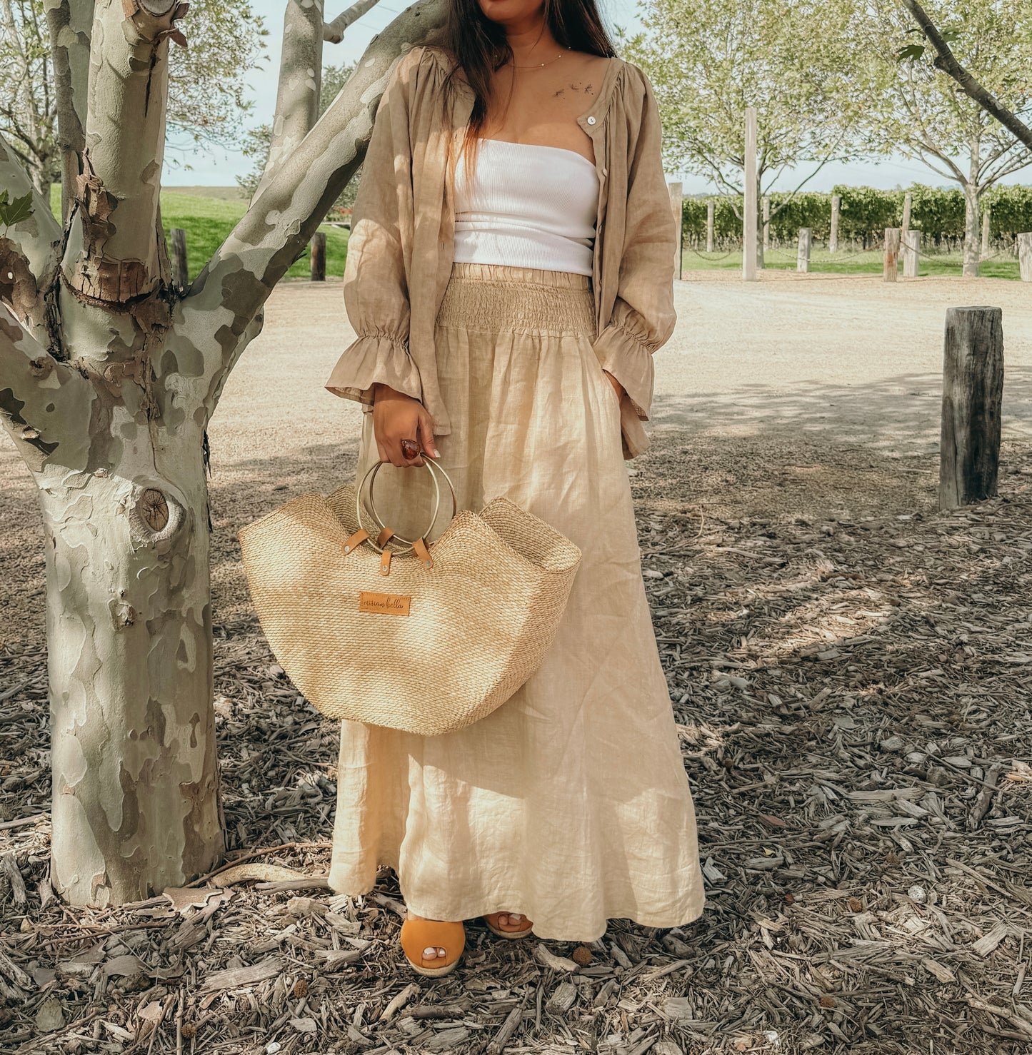 Adele Maxi Skirt in Vintage Ochre