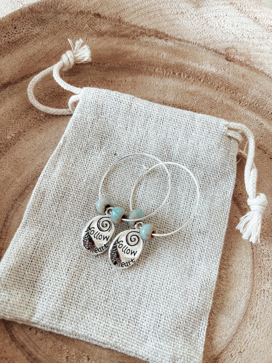Follow your heart hoops earrings pair