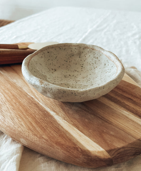 Handmade stoneware little bowl for cheese board